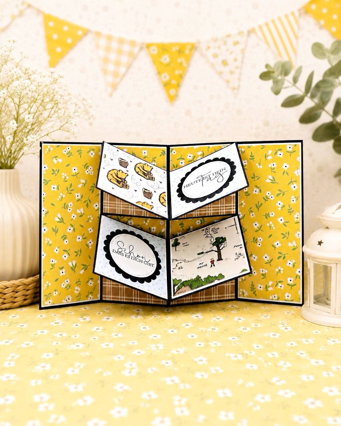 Double Book Pop Up Card - measurements & scoring lines in CM (PDF-Download) ENGLISH