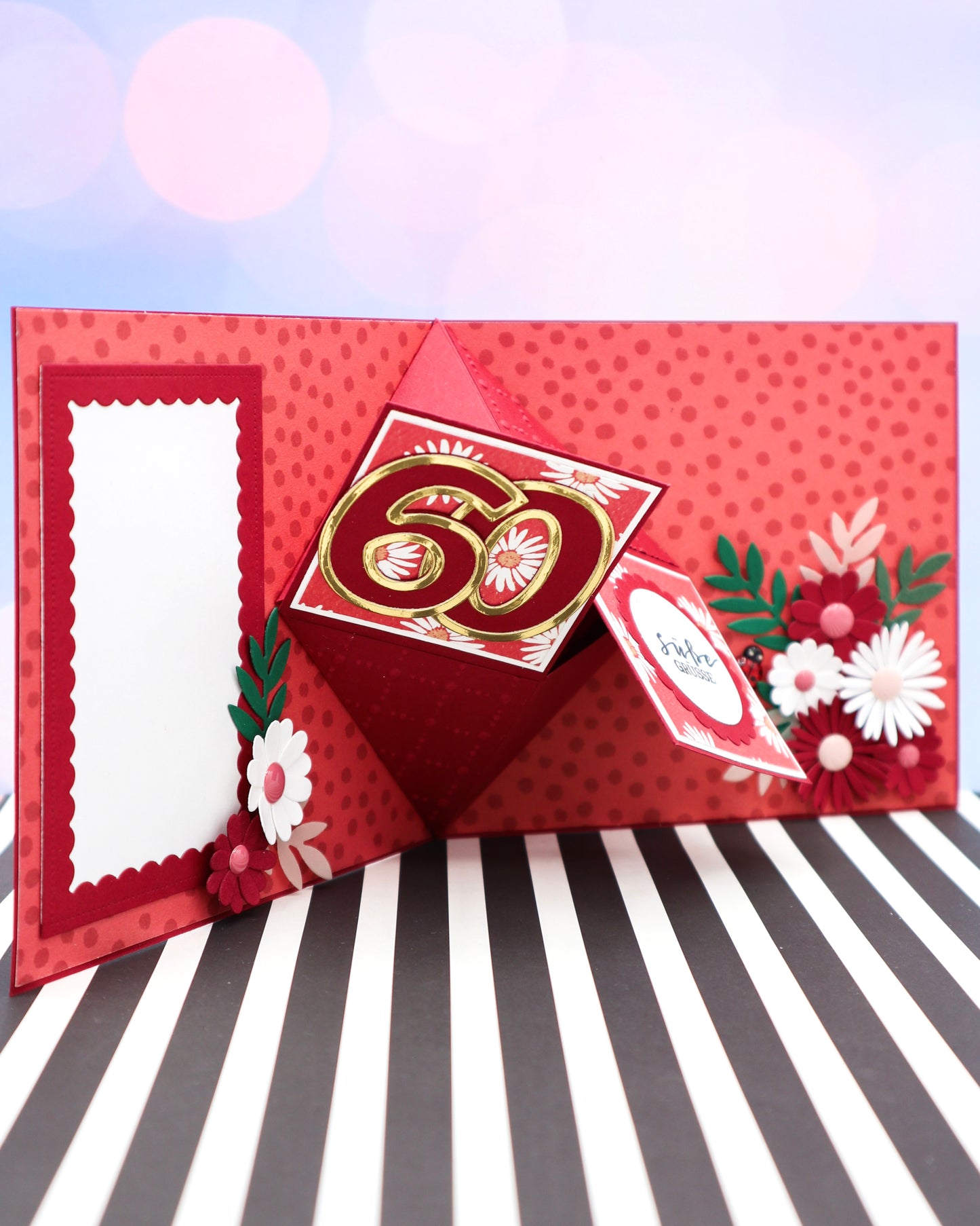 Diamond Twist Card - measurements & scoring lines in CM (PDF-Download) ENGLISH