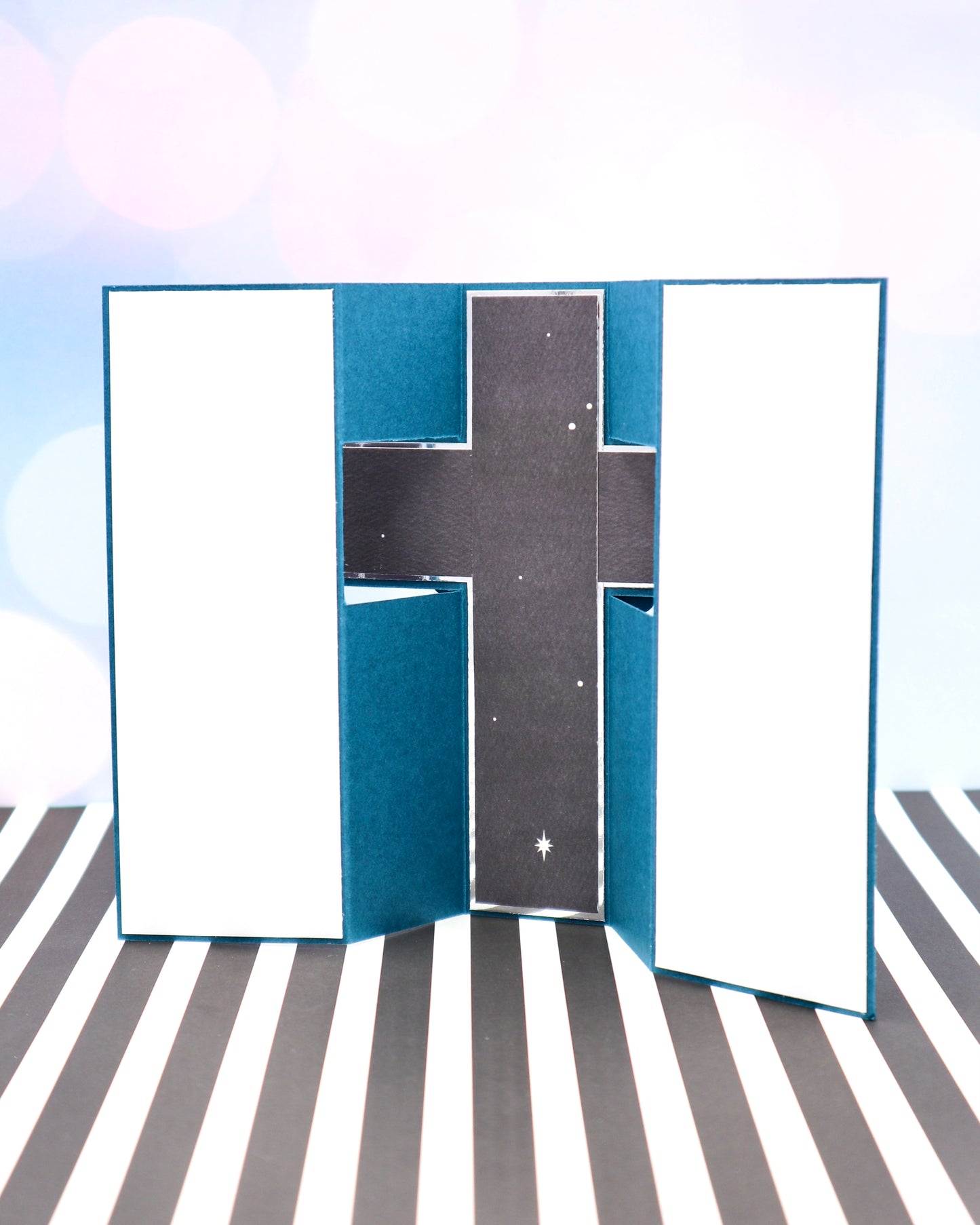 Pop Up Cross Card - measurements & scoring lines in CM (PDF-Download) ENGLISH