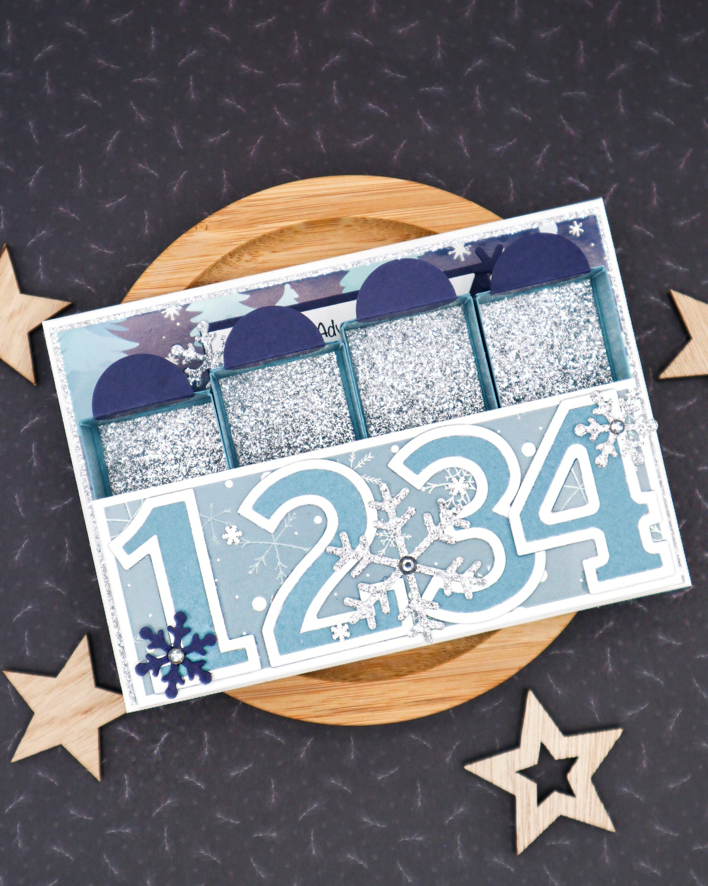 MINI Adventskalenderkarte BLAU