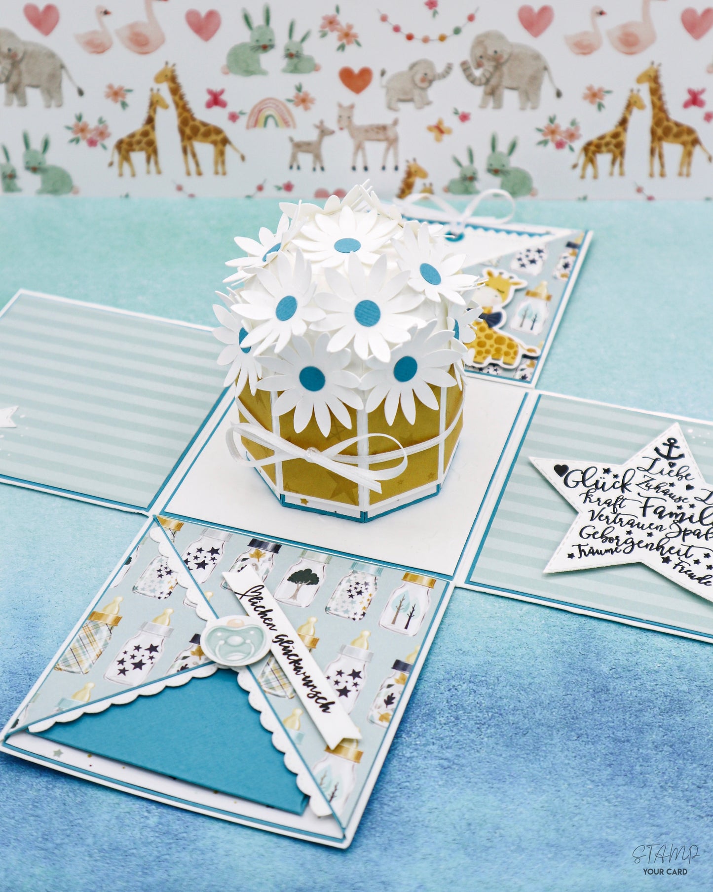 Zur Geburt! Explosionsbox mit BLUMENBOX