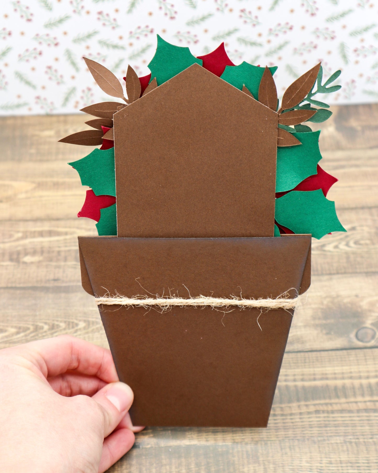 Blumentopfkarte Weihnachtsstern