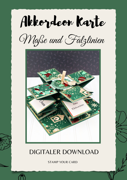 Akkordeon Karte - Maße & Falzlinien in CM Angaben (PDF-Download) DEUTSCH