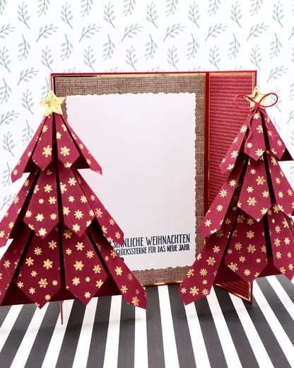 Christmas Tree Card incl. Bonus Tutorial - measurements & scoring lines in CM (PDF-Download) ENGLISH