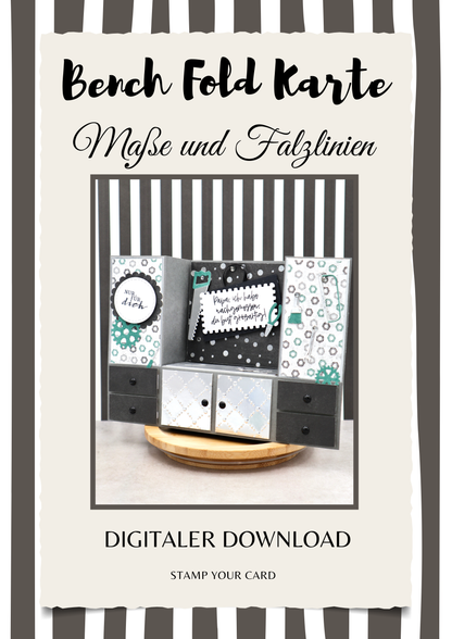 Bench Fold Karte - Maße & Falzlinien in CM Angaben (PDF-Download) DEUTSCH