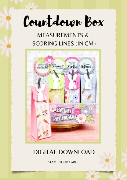 Countdown Box - measurements & scoring lines in CM (PDF-Download) ENGLISH