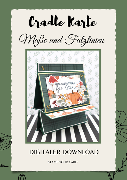 Cradle Karte - Maße & Falzlinien in CM Angaben (PDF-Download) DEUTSCH
