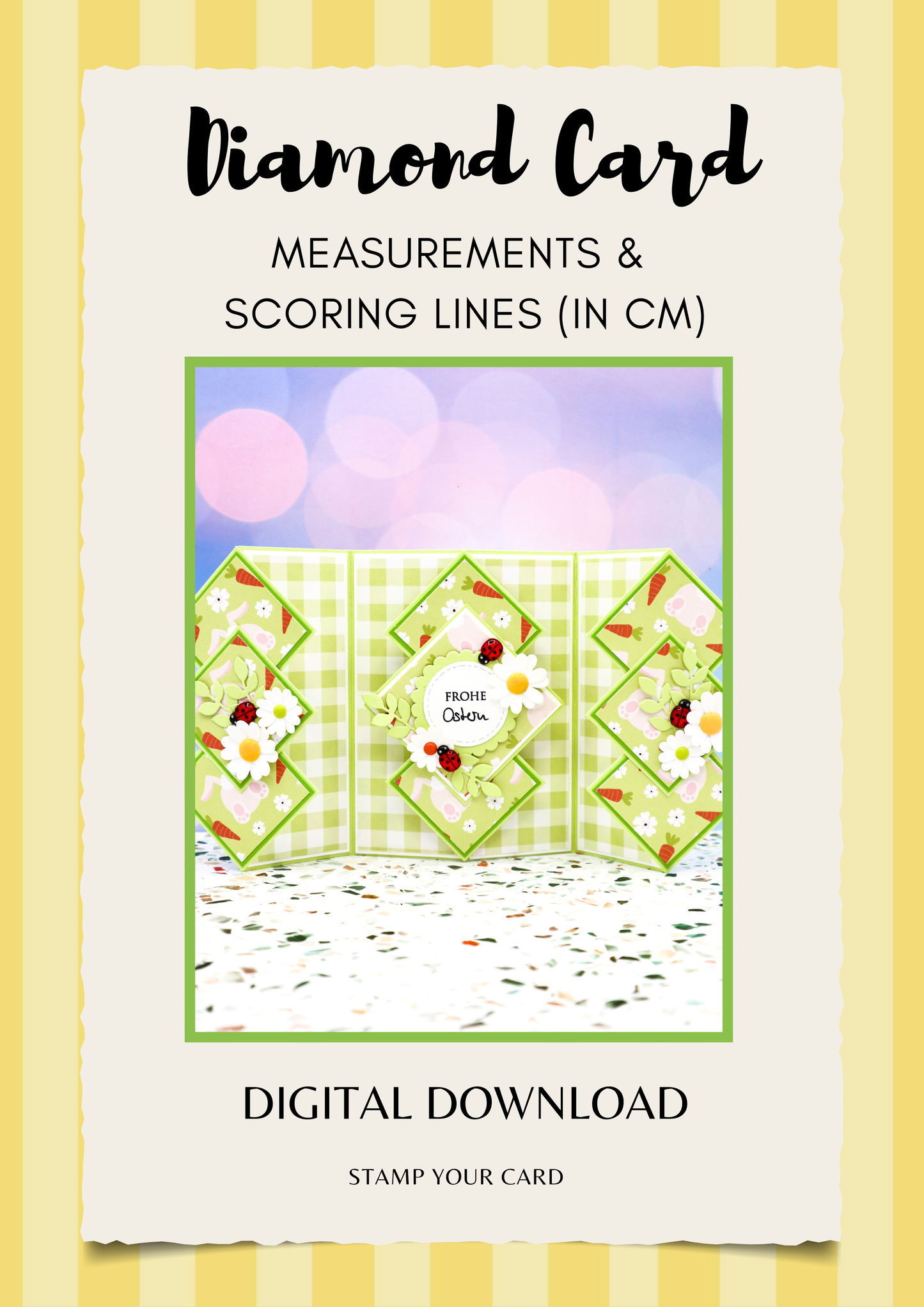 Diamond Card - measurements & scoring lines in CM (PDF-Download) ENGLISH
