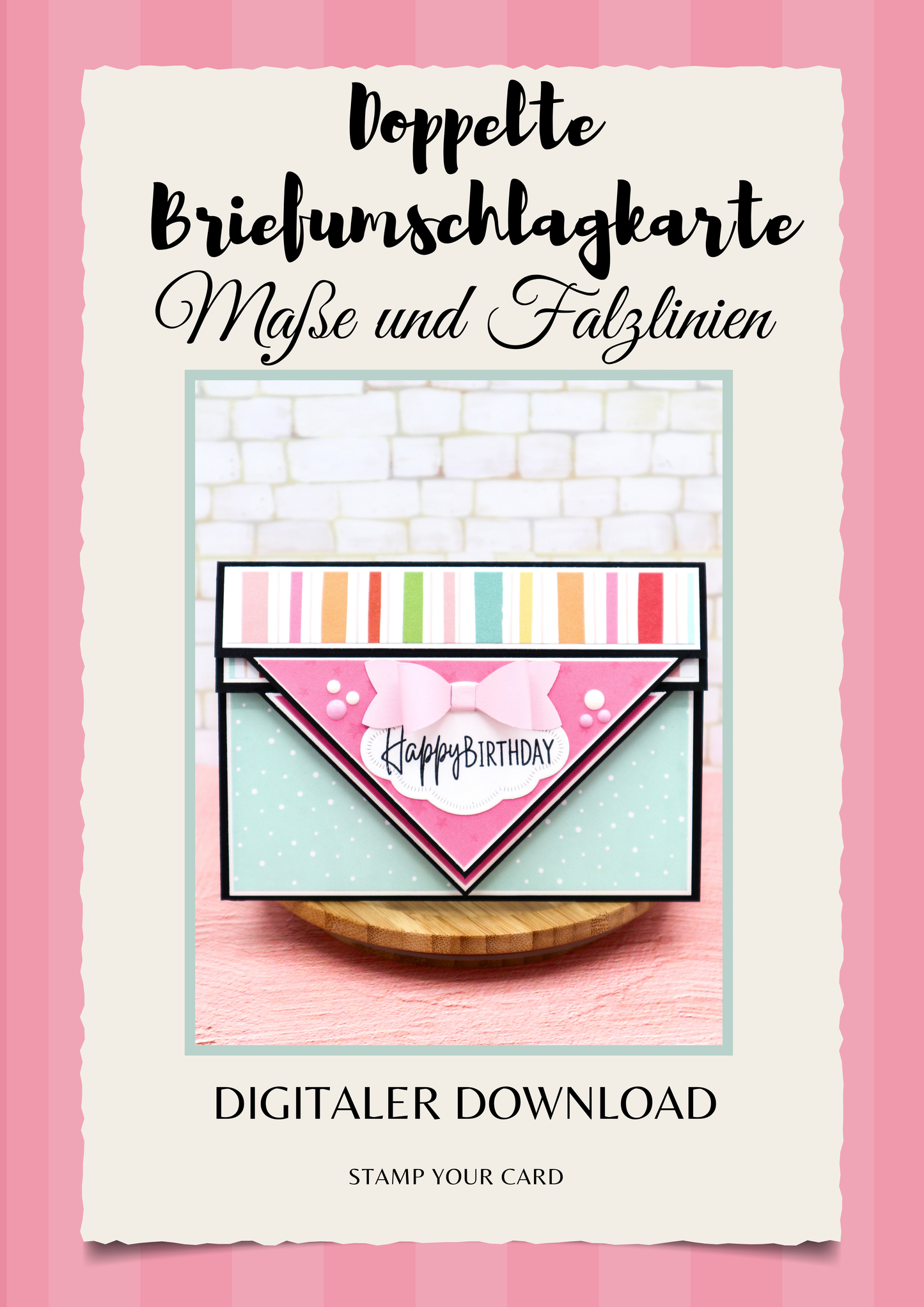 Doppelte Briefumschlagkarte - Maße & Falzlinien in CM Angaben (PDF-Download) DEUTSCH