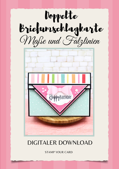 Doppelte Briefumschlagkarte - Maße & Falzlinien in CM Angaben (PDF-Download) DEUTSCH