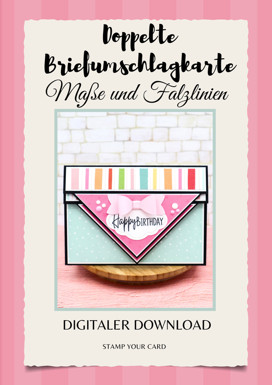 Doppelte Briefumschlagkarte - Maße & Falzlinien in CM Angaben (PDF-Download) DEUTSCH