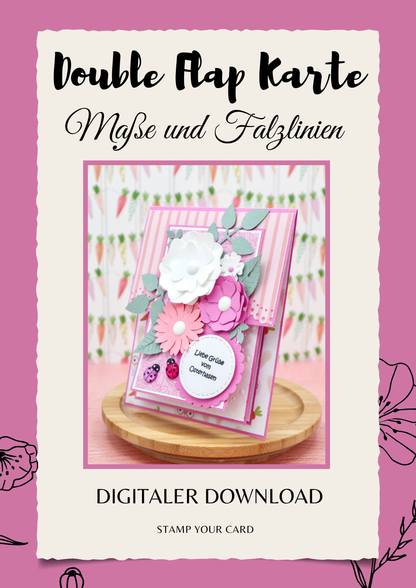 Double Flap Karte - Maße & Falzlinien in CM Angaben (PDF-Download) DEUTSCH