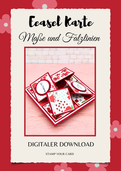 Easel Karte - Maße & Falzlinien in CM Angaben (PDF-Download) DEUTSCH