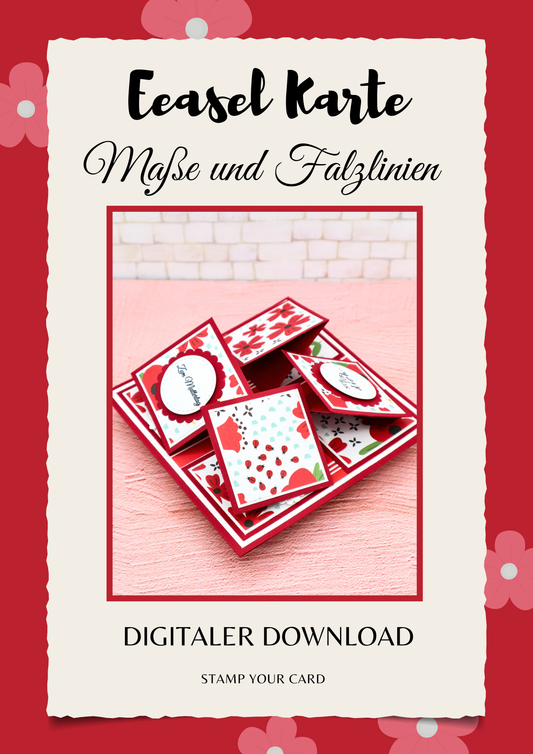 Easel Karte - Maße & Falzlinien in CM Angaben (PDF-Download) DEUTSCH