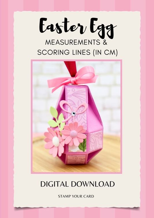 Easter Egg - measurements & scoring lines in CM (PDF-Download) ENGLISH