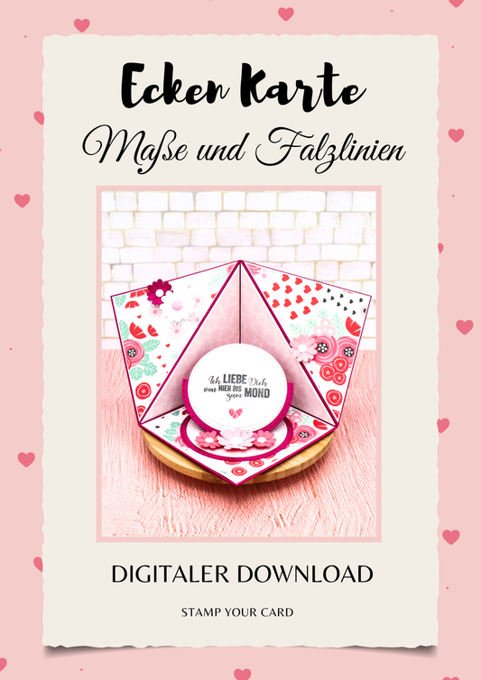 Ecken Karte - Maße & Falzlinien in CM Angaben (PDF-Download) DEUTSCH