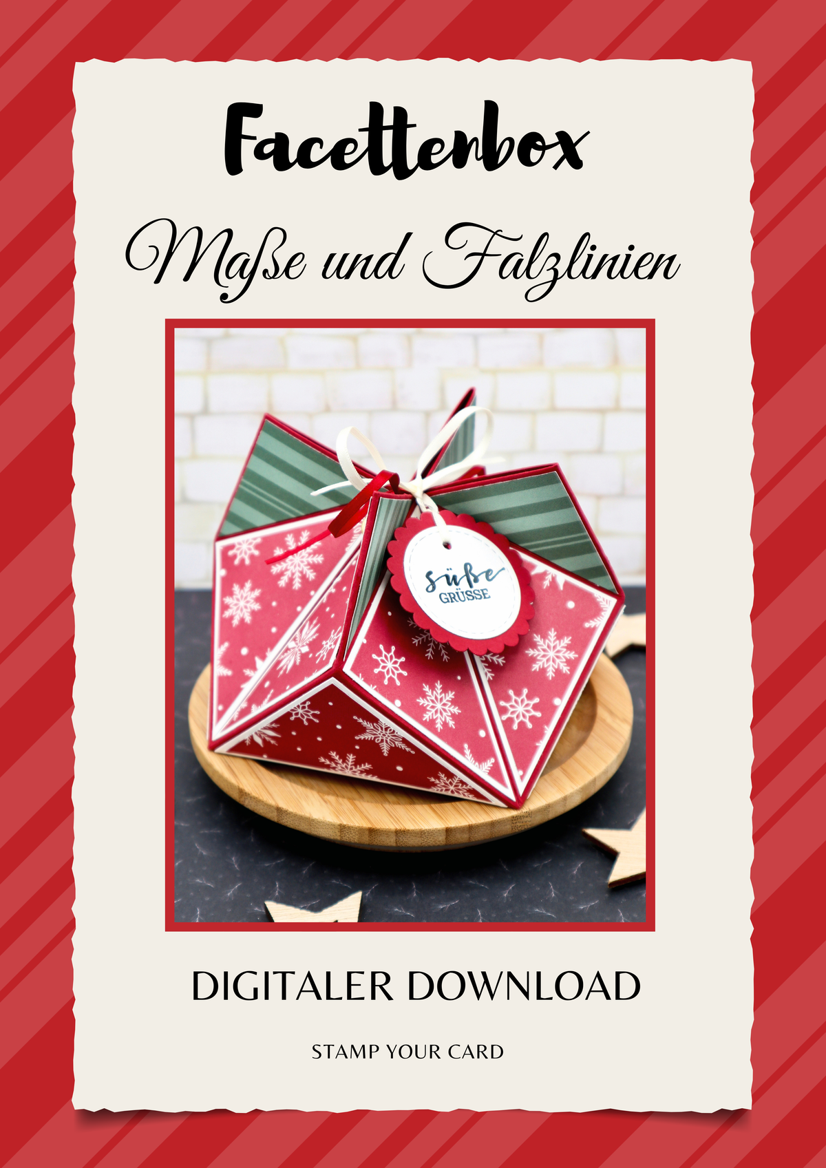 Facettenbox - Maße & Falzlinien in CM Angaben (PDF-Download) DEUTSCH
