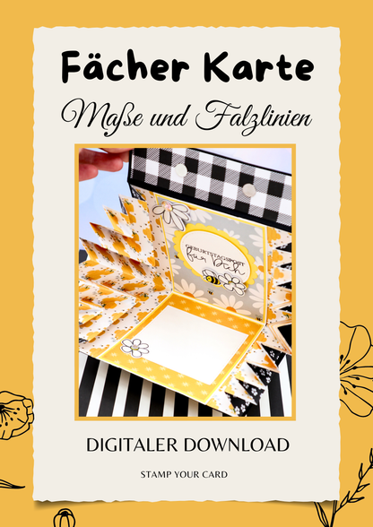 Fächer Karte - Maße & Falzlinien in CM Angaben (PDF-Download) DEUTSCH