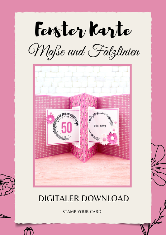 Fenster Karte - Maße & Falzlinien in CM Angaben (PDF-Download) DEUTSCH