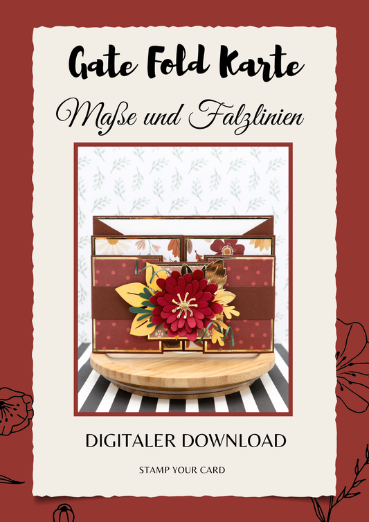Gate Fold Karte - Maße & Falzlinien in CM Angaben (PDF-Download) DEUTSCH