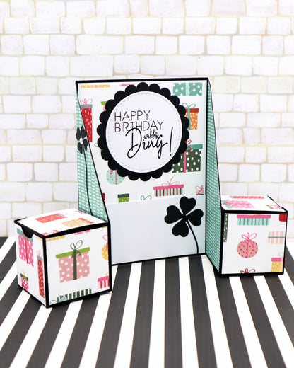 Gift Box Card - measurements & scoring lines in CM (PDF-Download) ENGLISH