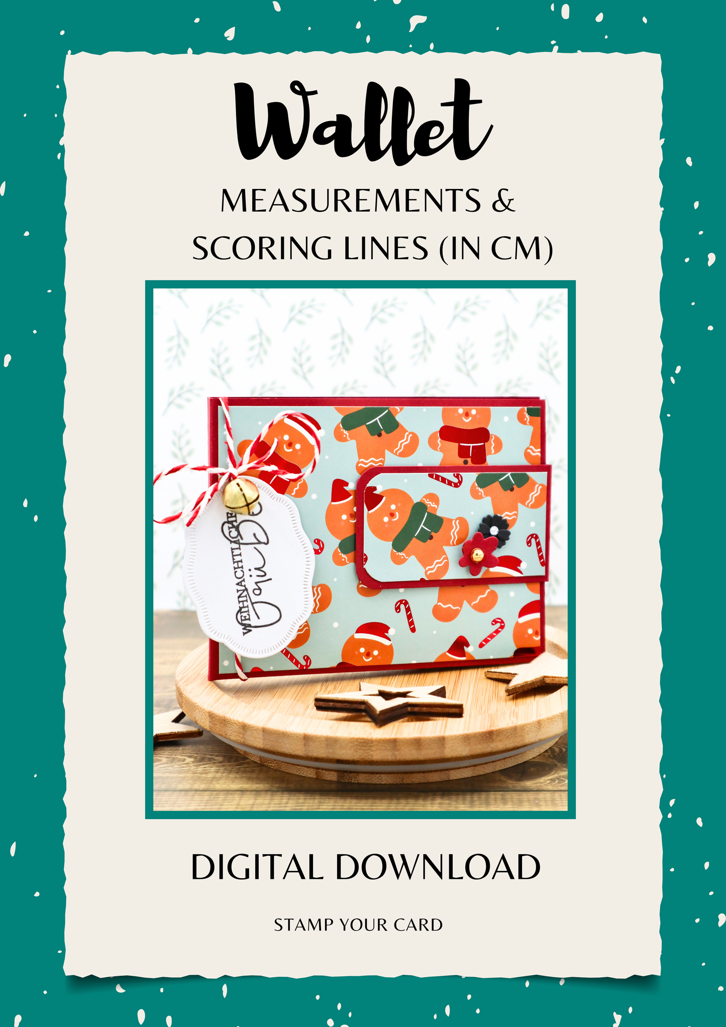 Wallet - measurements & scoring lines in cm (PDF-Download) ENGLISH