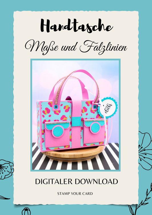 Handtasche - Maße & Falzlinien in CM Angaben (PDF-Download) DEUTSCH