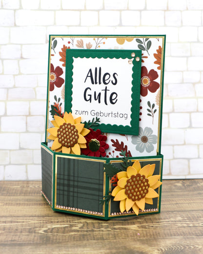 Hexagon Box Karte - Maße & Falzlinien in CM Angaben (PDF-Download) DEUTSCH