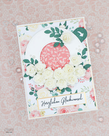 INTERAKTIVE Hochzeitskarte mit weißen Blumen