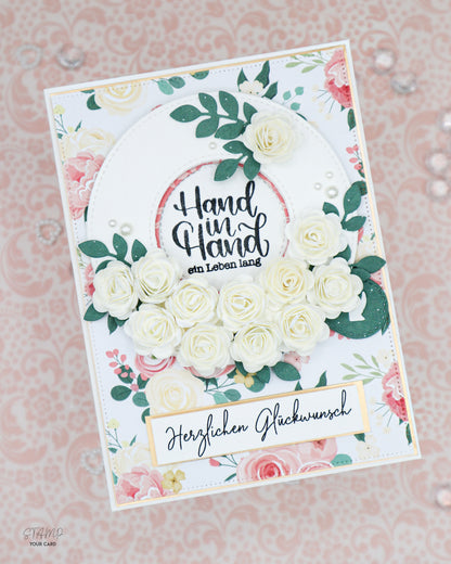 INTERAKTIVE Hochzeitskarte mit weißen Blumen