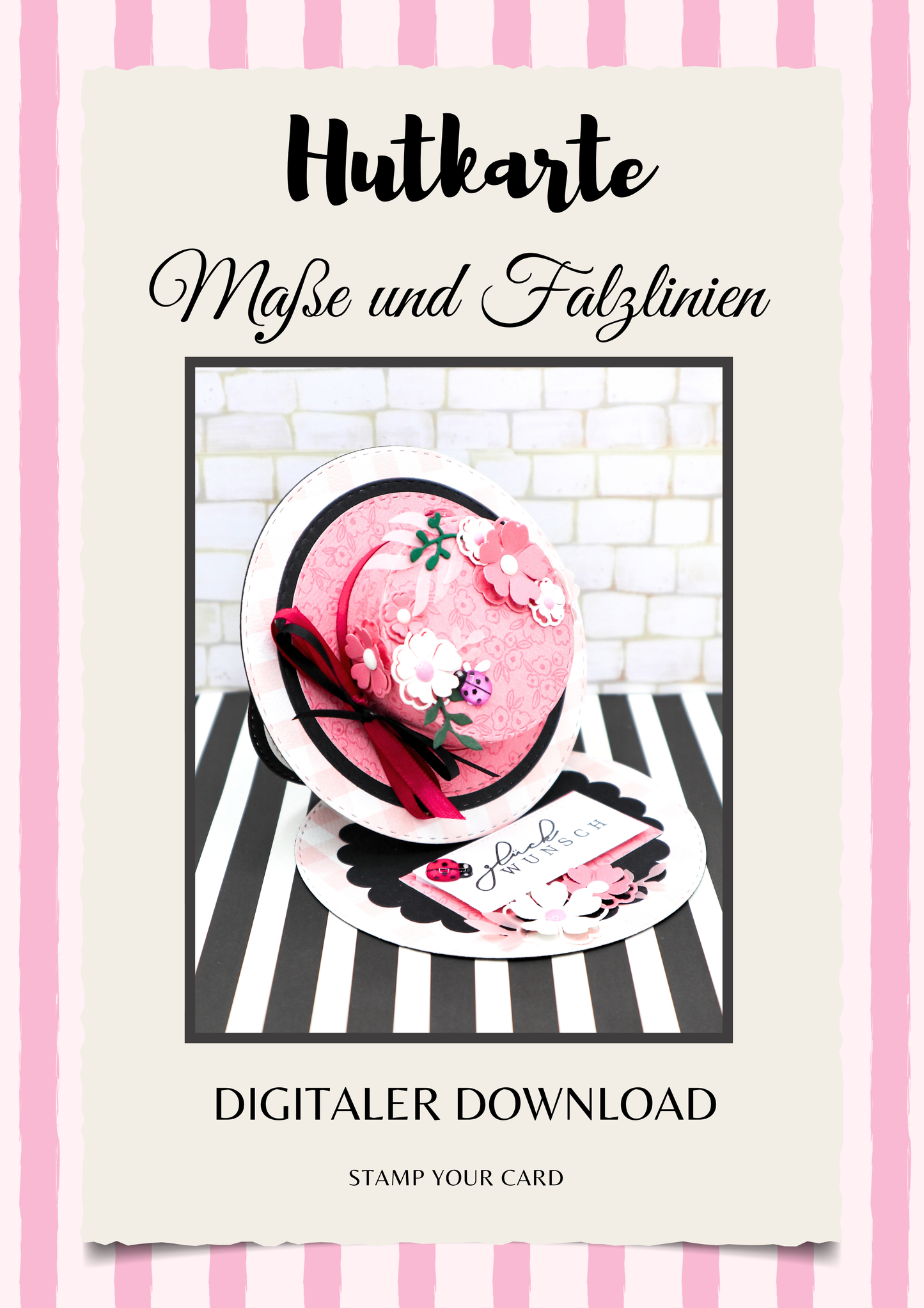 Hut Karte - Maße & Falzlinien in CM Angaben (PDF-Download) DEUTSCH