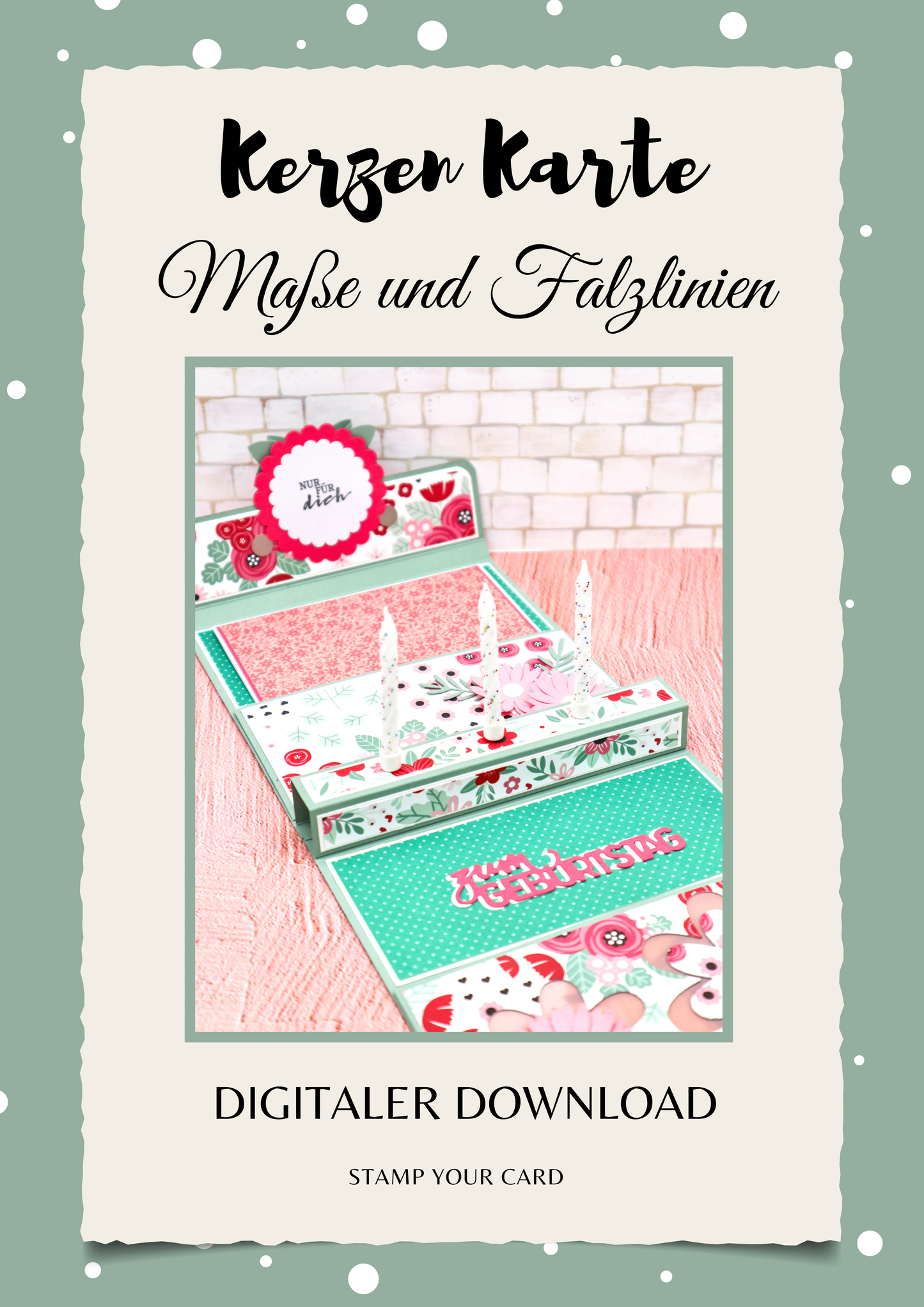 Kerzen Karte - Maße & Falzlinien in CM Angaben (PDF-Download) DEUTSCH