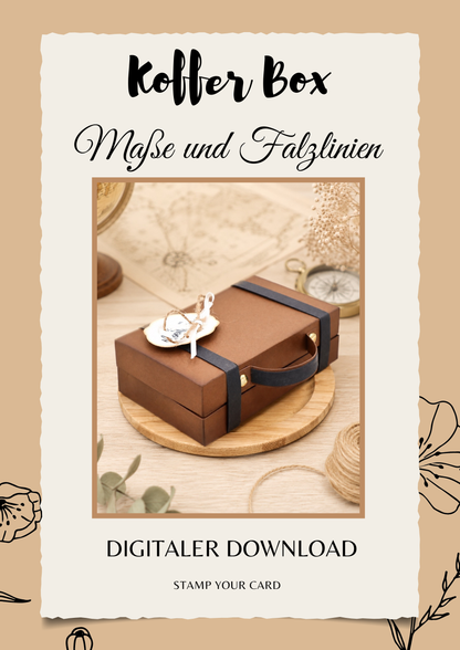 Koffer Box - Maße & Falzlinien in CM Angaben (PDF-Download) DEUTSCH
