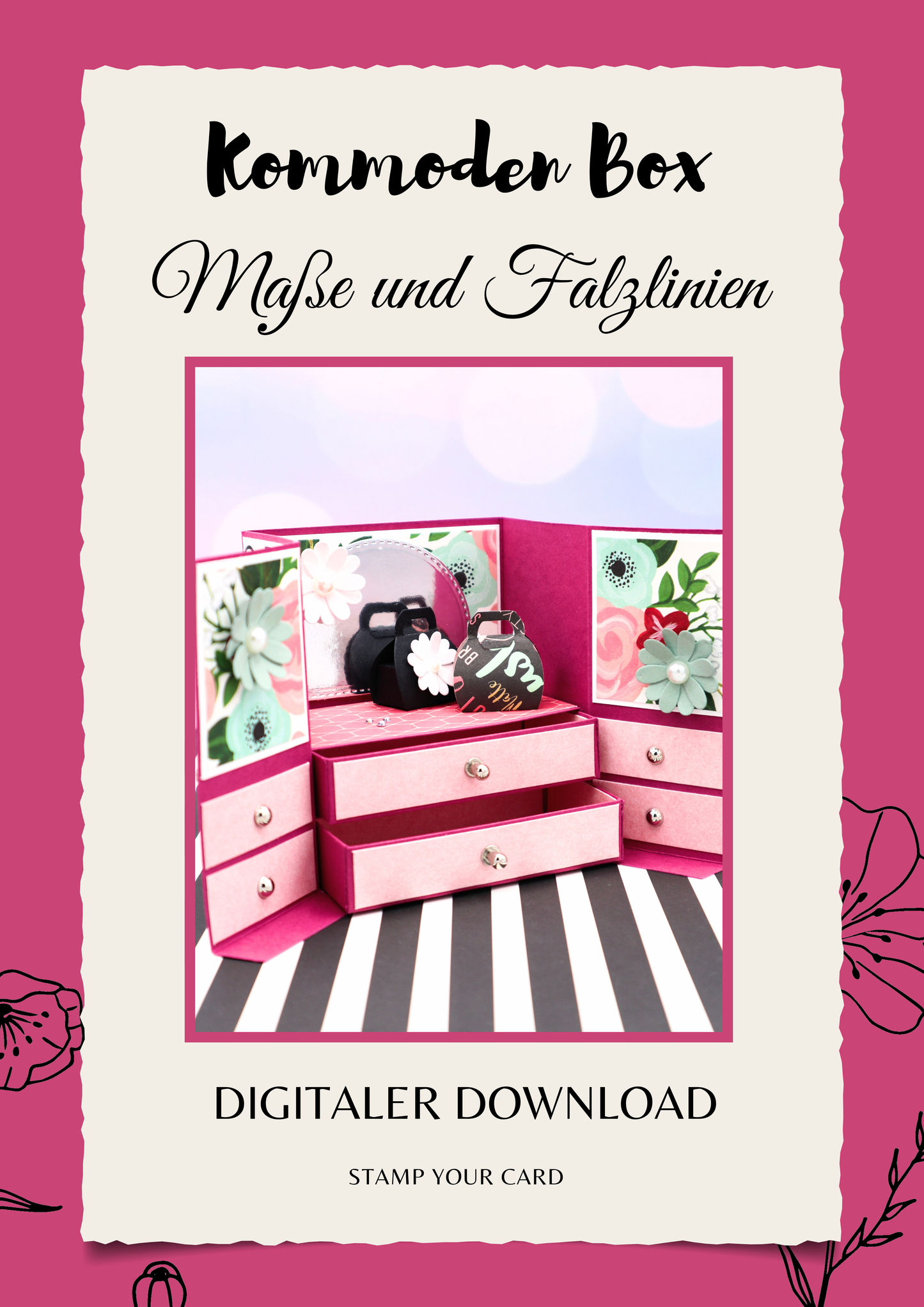 Kommoden Box - Maße & Falzlinien in CM Angaben (PDF-Download) DEUTSCH