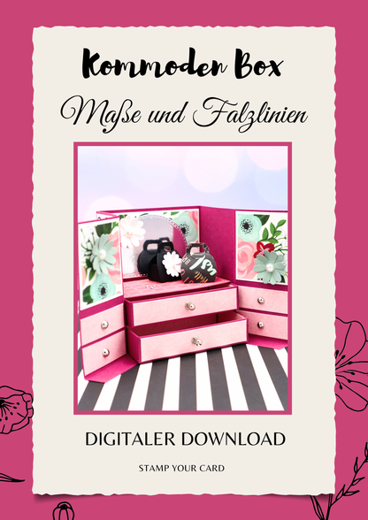 Kommoden Box - Maße & Falzlinien in CM Angaben (PDF-Download) DEUTSCH