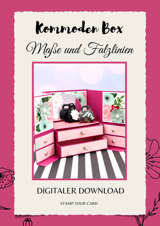 Kommoden Box - Maße & Falzlinien in CM Angaben (PDF-Download) DEUTSCH