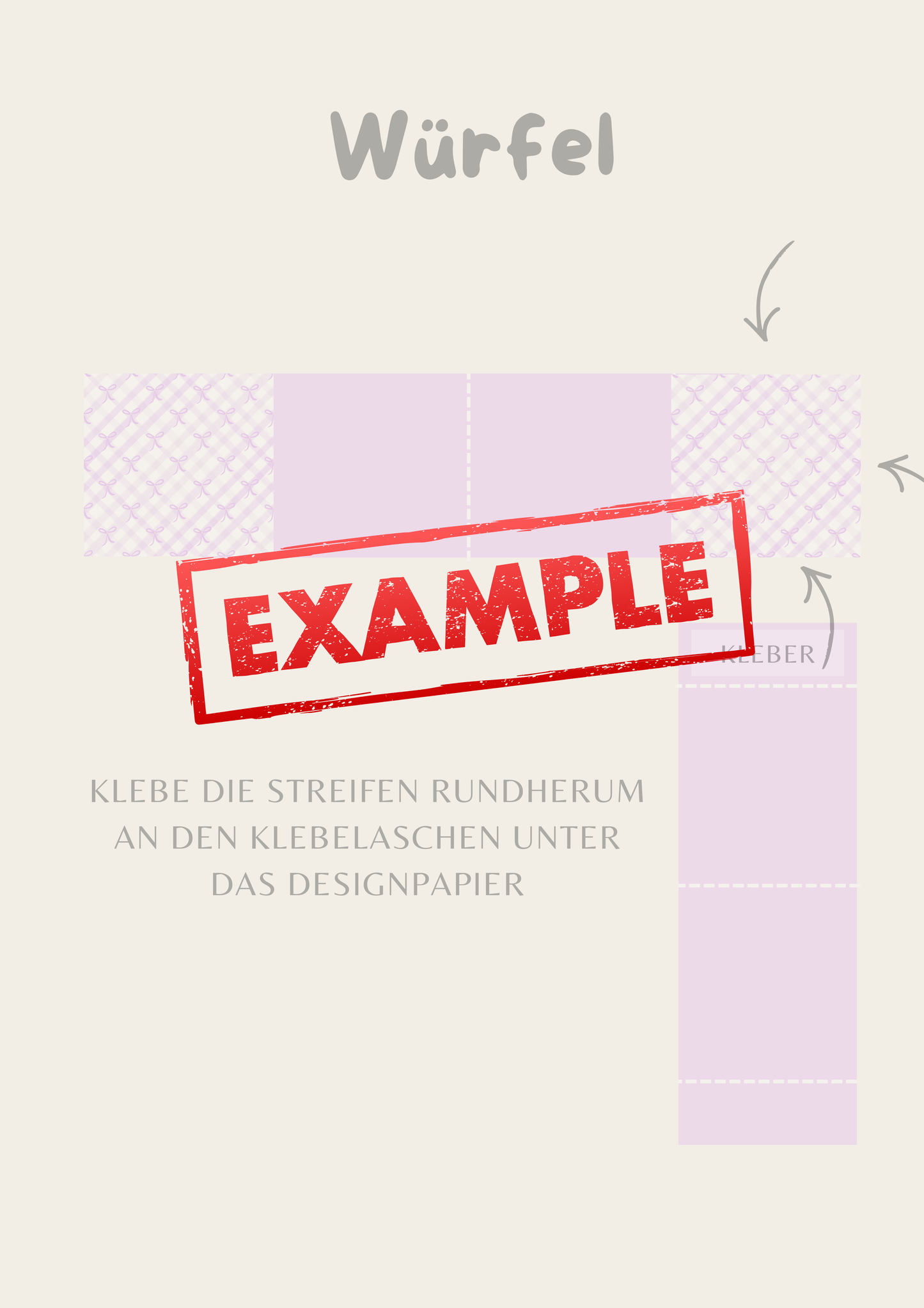 Foto Würfel Karte XL - Maße & Falzlinien in CM Angaben (PDF-Download) DEUTSCH