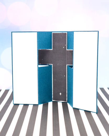 Pop Up Cross Card - measurements & scoring lines in CM (PDF-Download) ENGLISH