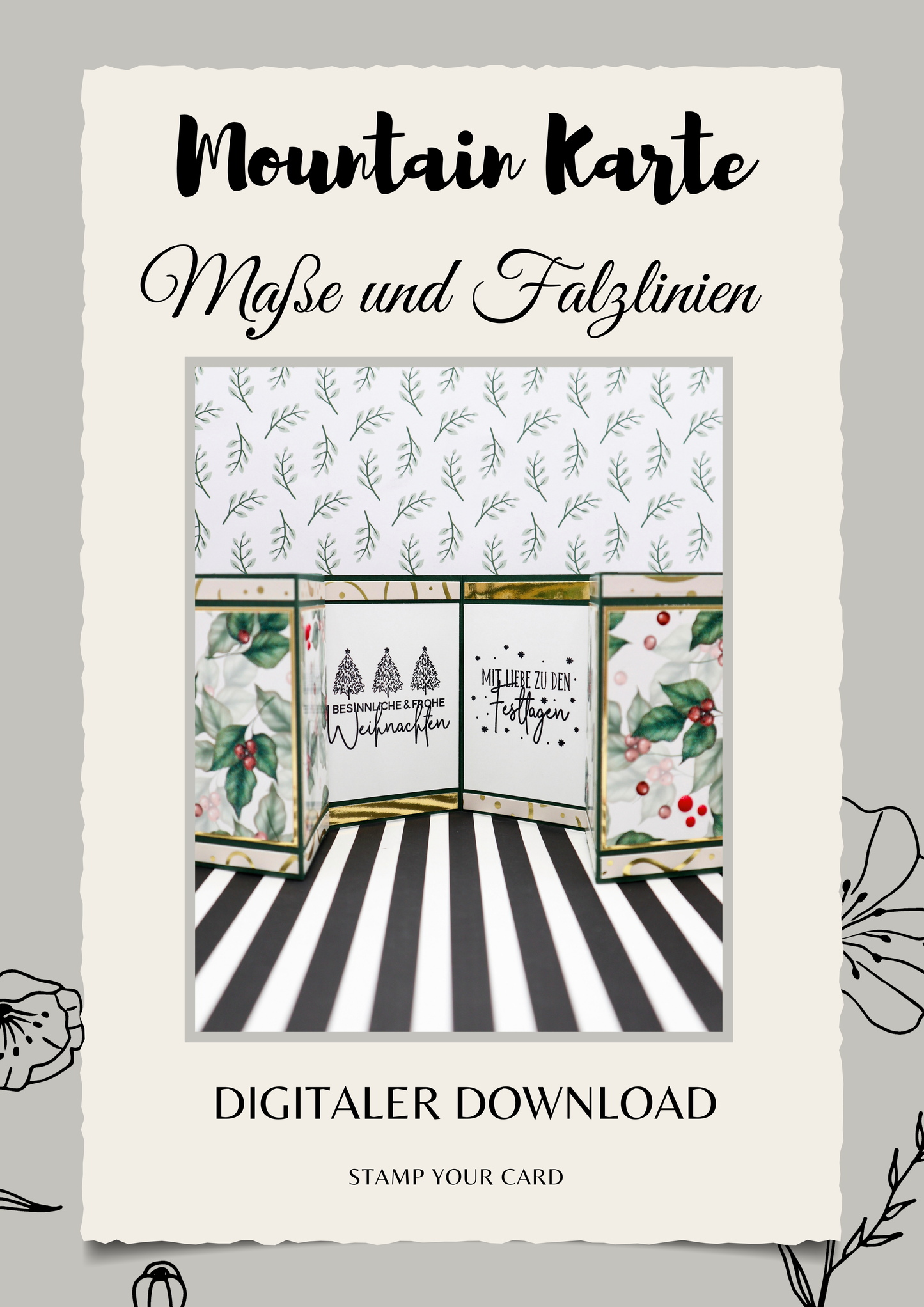 Mountain Karte - Maße & Falzlinien in CM Angaben (PDF-Download) DEUTSCH