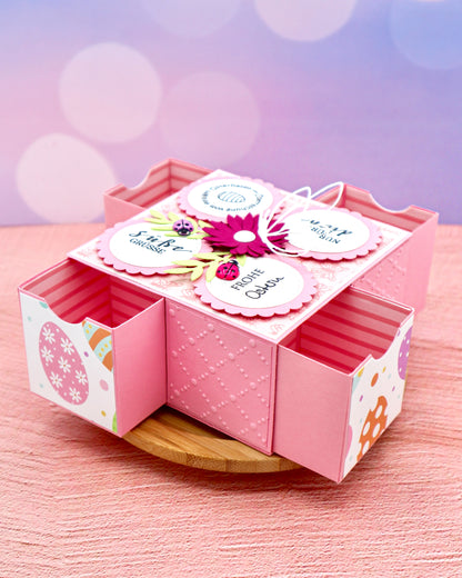 Überraschungsbox - Maße & Falzlinien in CM Angaben (PDF-Download) DEUTSCH