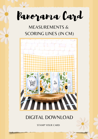 Panorama Card - measurements & scoring lines in CM (PDF-Download) ENGLISH
