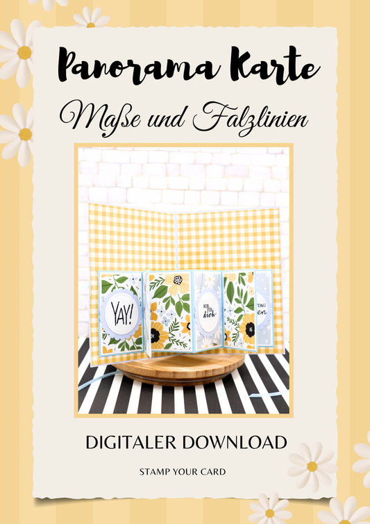 Panorama Karte - Maße & Falzlinien in CM Angaben (PDF-Download) DEUTSCH