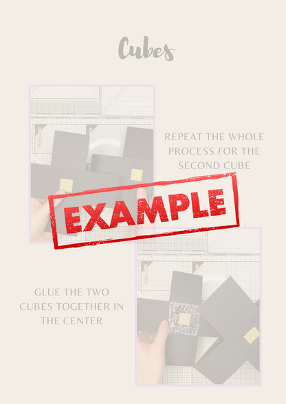 Photo Cube Card XL - measurements & scoring lines in CM (PDF-Download) ENGLISH