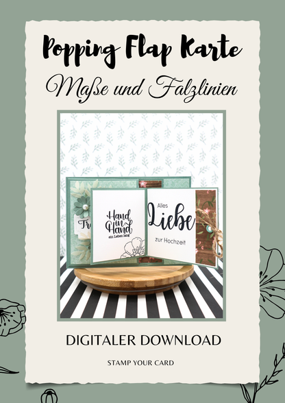 Popping Flap Karte - Maße & Falzlinien in CM Angaben (PDF-Download) DEUTSCH