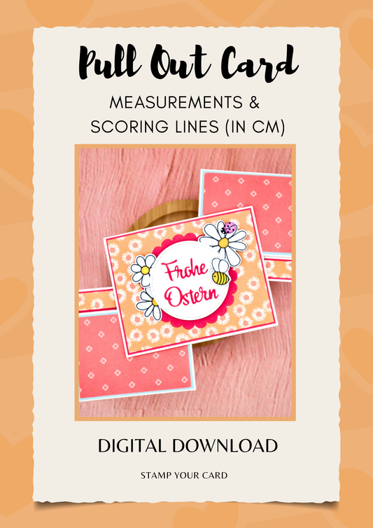 Pull Out Card - measurements & scoring lines in CM (PDF-Download) ENGLISH