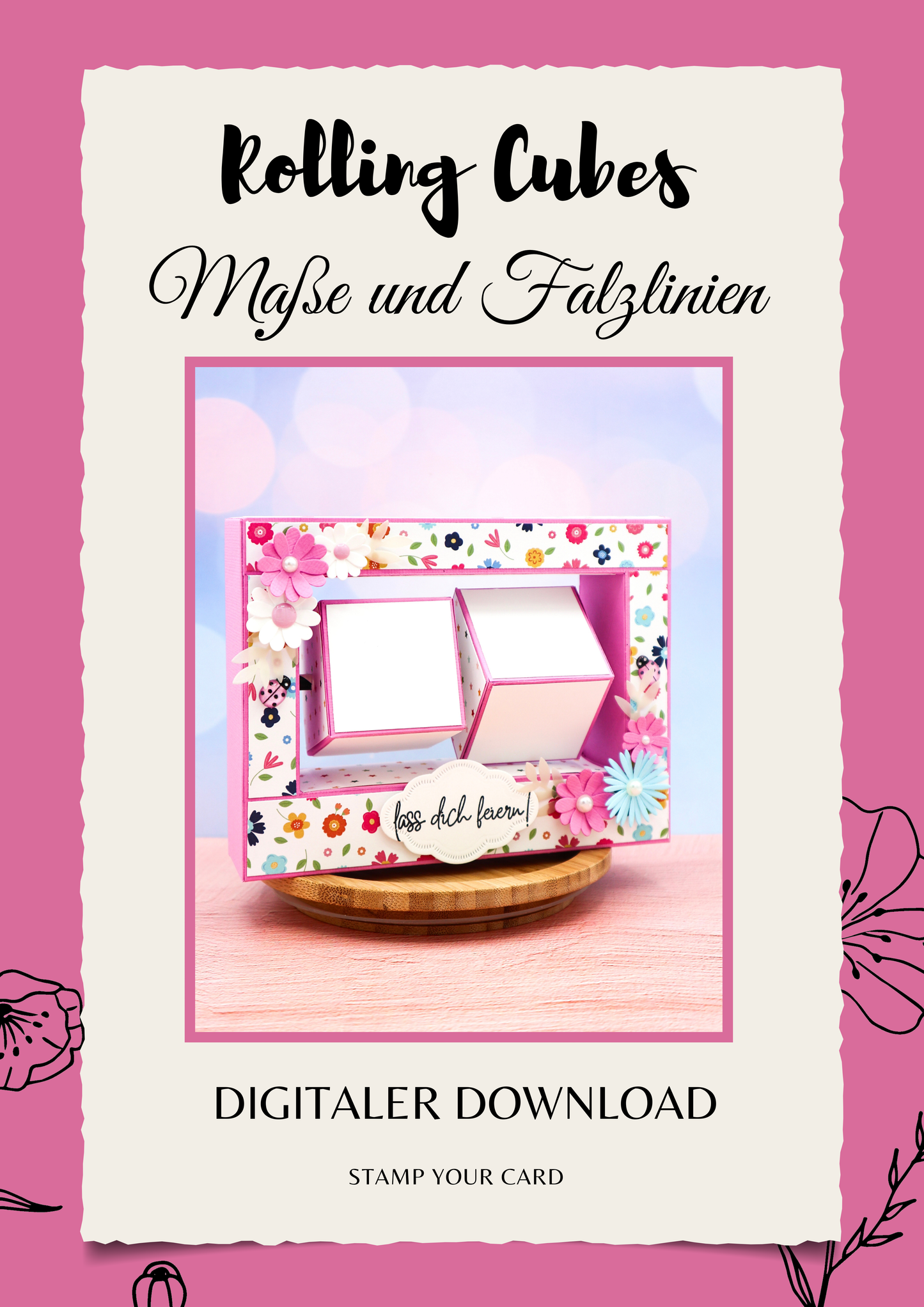 Rolling Cubes - Maße & Falzlinien in CM Angaben (PDF-Download) DEUTSCH