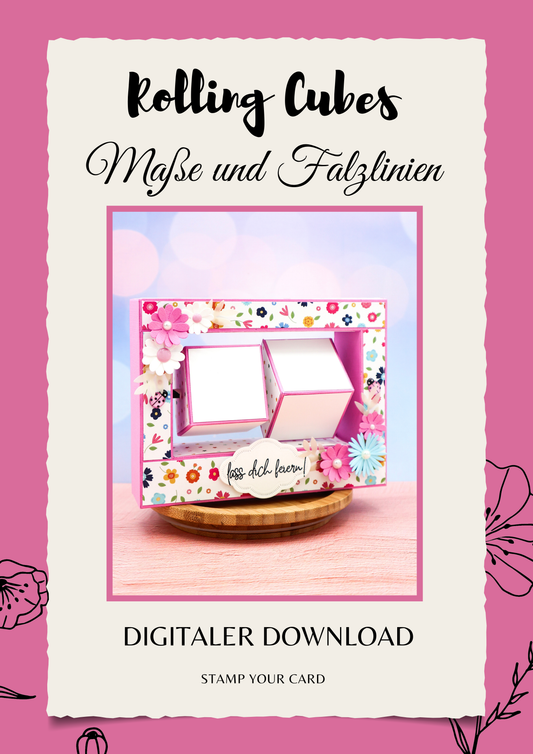 Rolling Cubes - Maße & Falzlinien in CM Angaben (PDF-Download) DEUTSCH