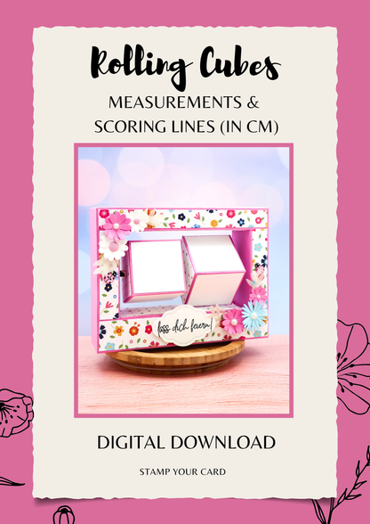 Rolling Cubes - measurements & scoring lines in CM (PDF-Download) ENGLISH