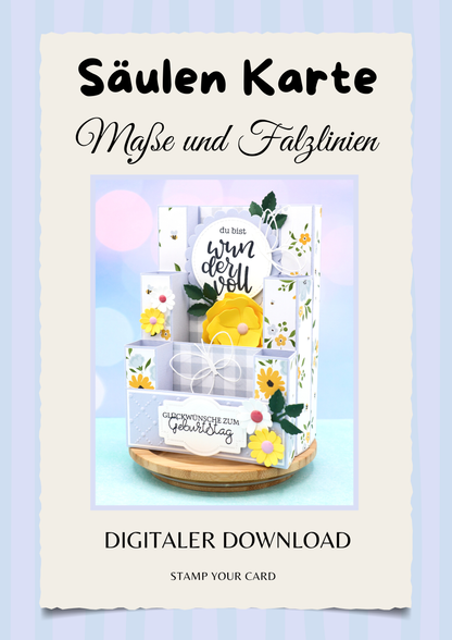 Säulen Karte - Maße & Falzlinien in CM Angaben (PDF-Download) DEUTSCH