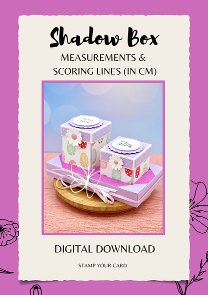 Shadow Box - measurements & scoring lines in CM (PDF-Download) ENGLISH